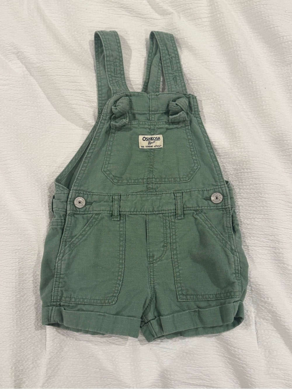 OshKosh B'gosh Sage Green Toddler Shortall Overalls
